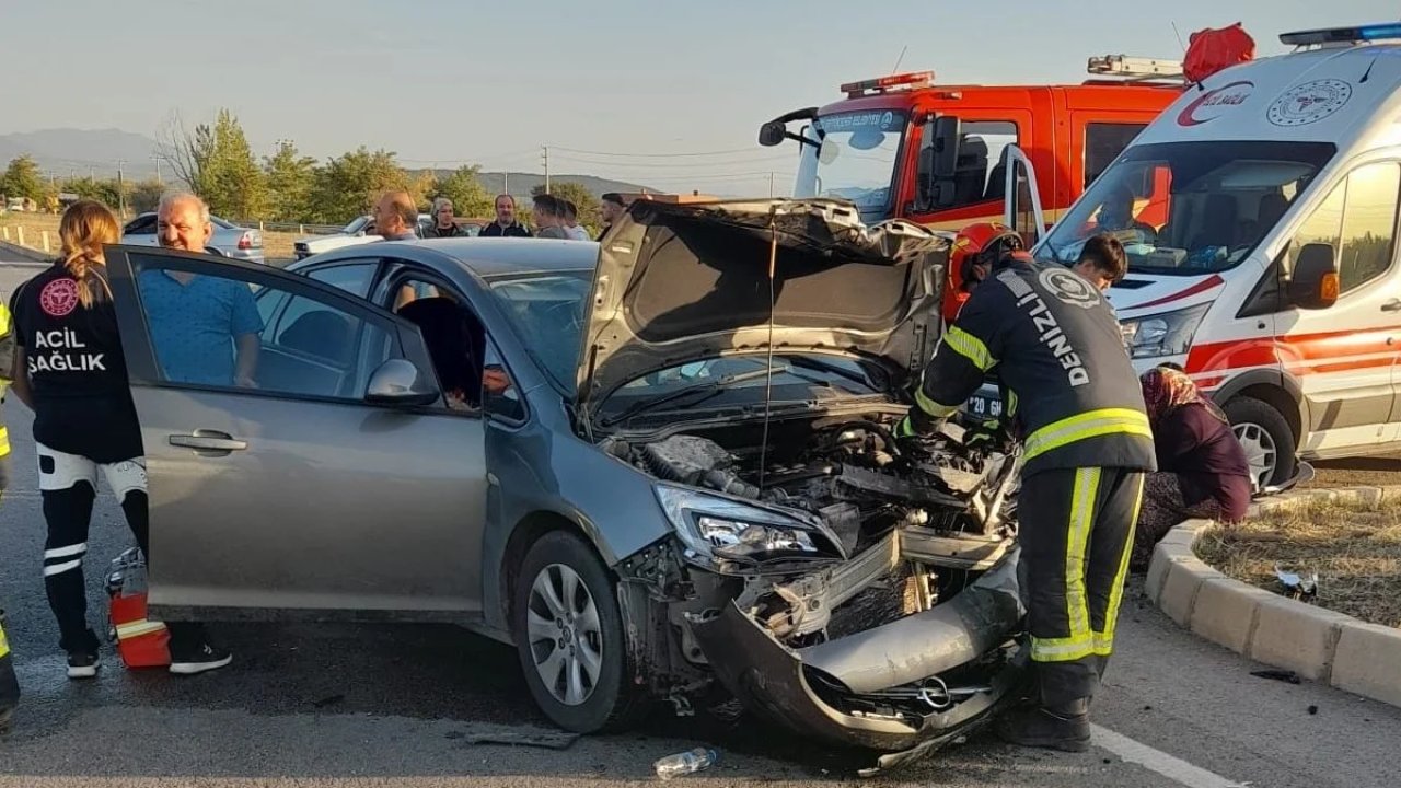 Denizli'de korkunç kaza! İki araç çarpıştı: 1 ölü, 6 yaralı...